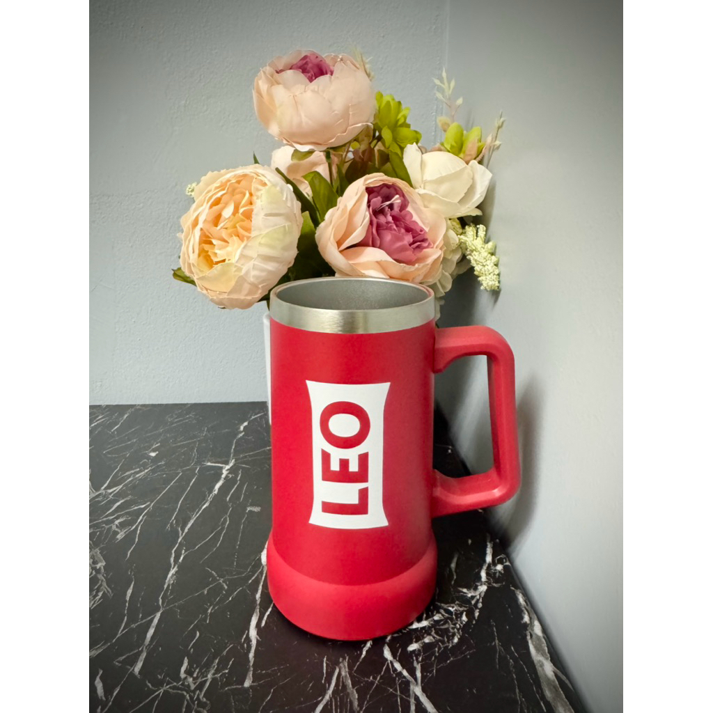 แก้วเบียร์ลีโอสุพรีม [Leo Supreme] ใหม่ แก้วเก็บความเย็น ขนาด 20 ออนซ์ แถมถุงผ้า Starbucks