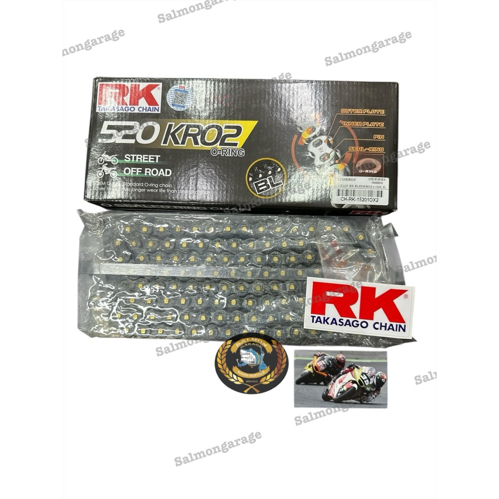 โซ่ RK 520 o-ring รองรับถึง 700 cc ยาว 120 ข้อ โซ่RK โซ่520 โซ่120ข้อ โซ่rk520 โซ่ninja โซ่ใส่z800 โ