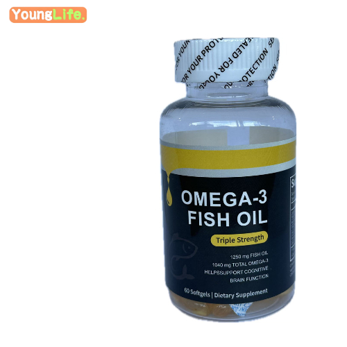 Triple Strength 1000Mg Fish Oil + Omega 3+ EPA + แคปซูล DHA รองรับ Heart & Brain Healthy ระดับ Cholesterol