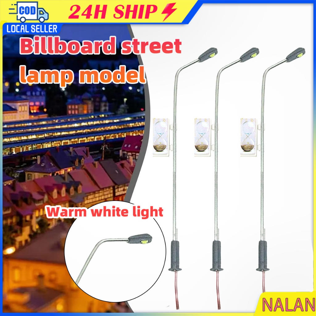 ร้านอยู่กทม.ยาว10.5CM โมเดลไฟจิ๋ว led เสาไฟแต่งป้ายโฆษณา แสงสีวอร์ม แบบ1:100 โมเดลแต่งบ้าน