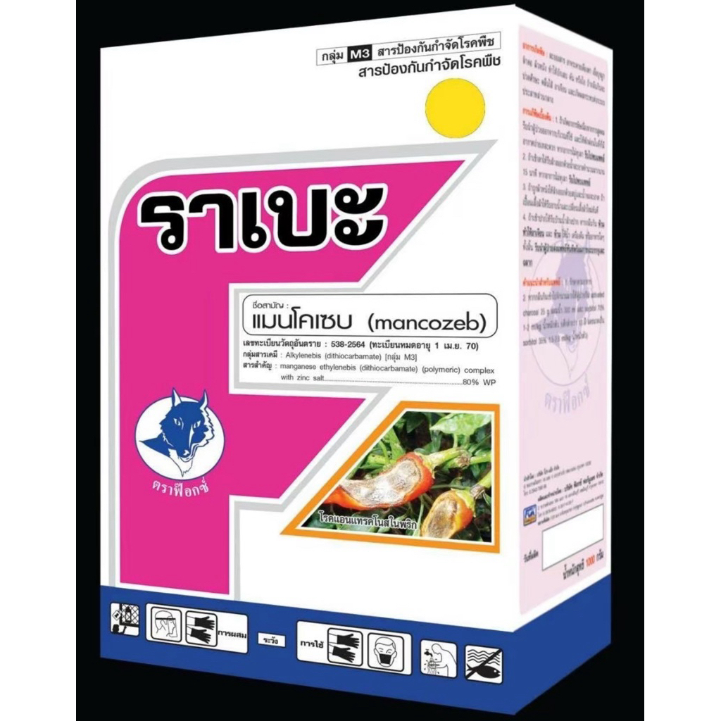 ราเบะ แมนโคเซป สูตรเย็น กำจัดเชื้อราทางใบ ดิน ผลได้ทุกชนิด ใช้สำหรับพืชเท่านั้น