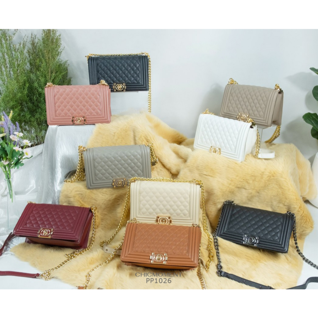 [ พร้อมส่งในไทย ] กระเป๋า PIMMY BOY CAVIAR รุ่นล่าสุดอะไหล่เคลือบ พร้อมถุงผ้าแบรนด์ No.BF-1026-3