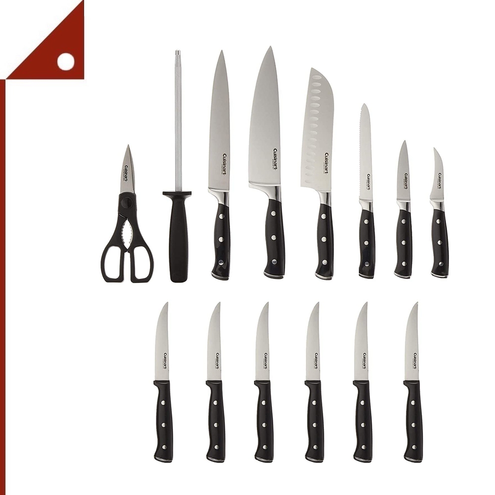 Cuisinart : CSNC77BTR-15P* ชุดมีดทำครัว Triple Rivet 15 piece Collection Cutlery Block Set, Black