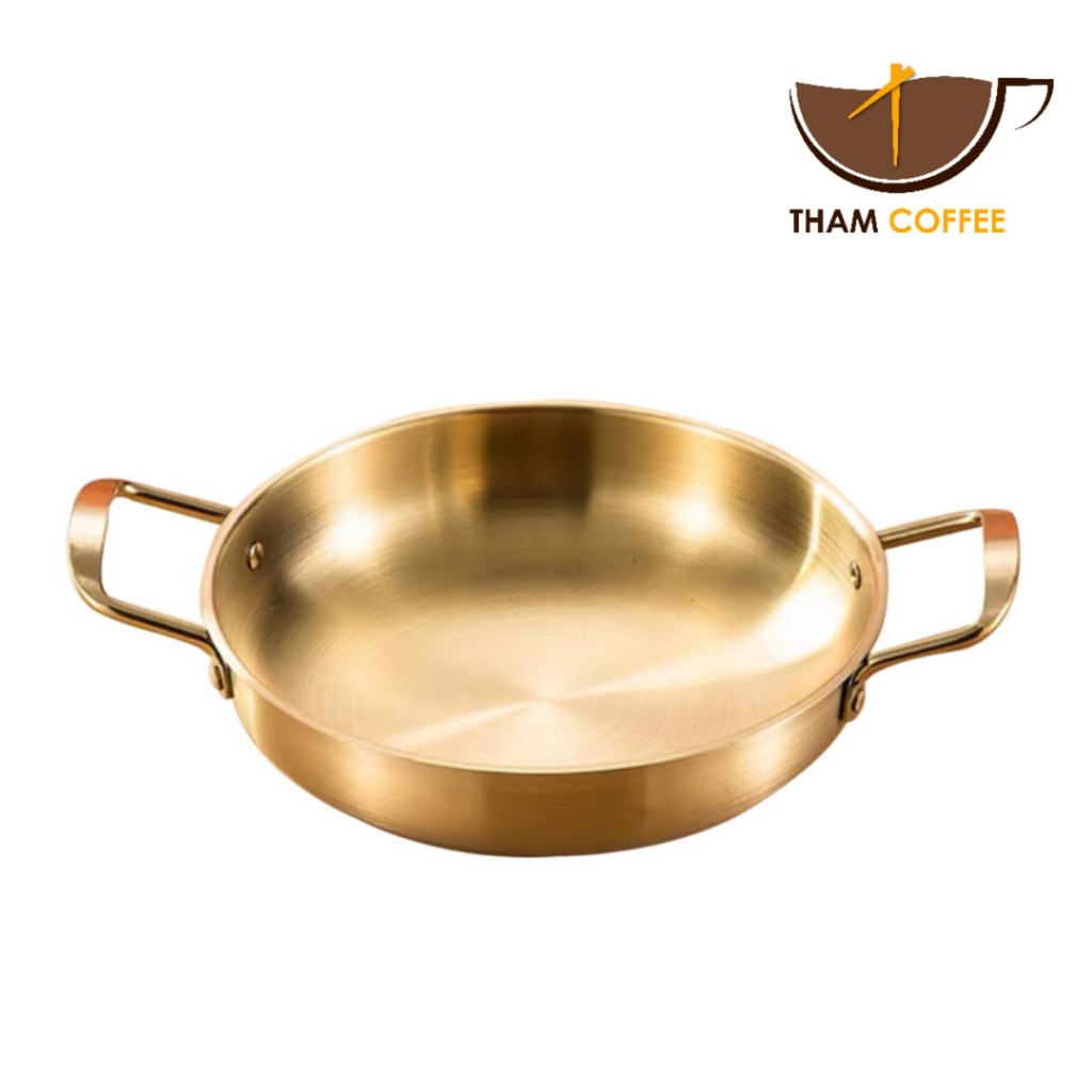 หม้อเกาหลี หม้อสแตนเลส korean pot สแตนเลสหนาอย่างดี พร้อมที่จับ ร้อนเร็ว หม้อหนาทนความร้อนสูง Tham coffee