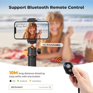 K&F CONCEPT MS11 Vlog Tripod ขาตั้งมือถือ Selfie Stick Bluetooth ขาตั้งเดสก์ท็อป Live Stand 60cm