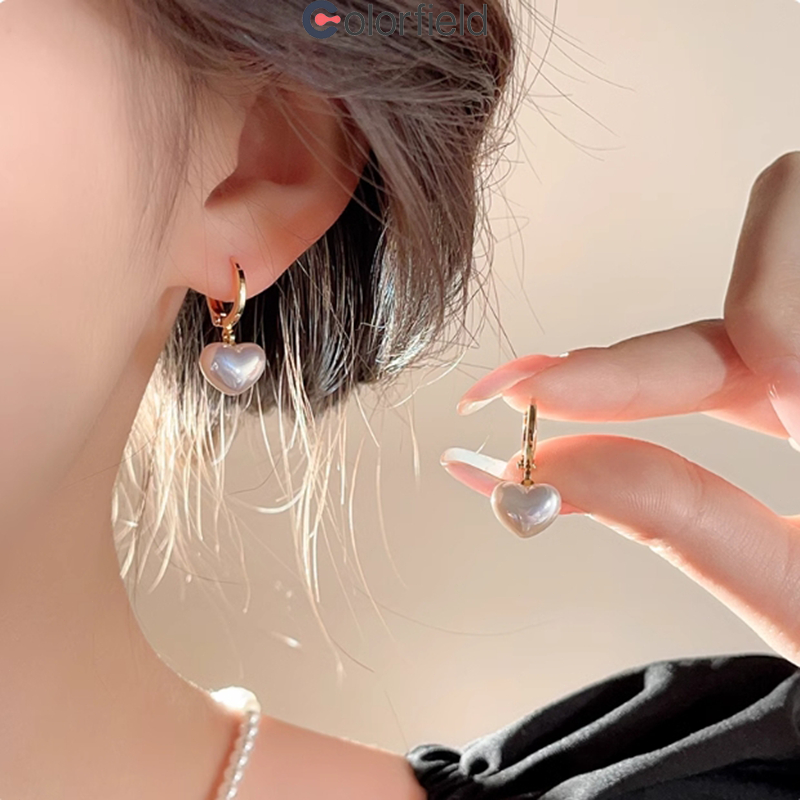S925 ต่างหู รูปหัวใจ ไข่มุก เกาหลี ระดับไฮเอนด์ หวาน ไม่ทําให้แพ้ง่าย ผู้หญิง แฟชั่น เครื่องประดับ ของขวัญวันหยุด-COD