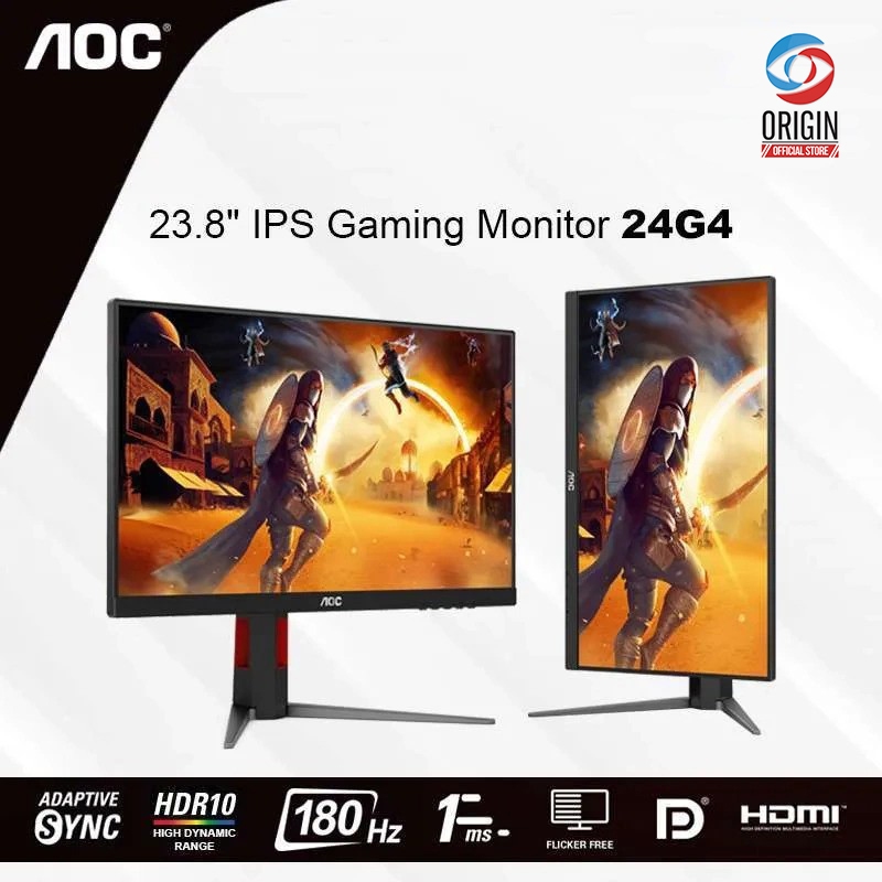 MONITOR (จอมอนิเตอร์) AOC 24G4/67 - 23.8 INCH FAST IPS FHD 180Hz ADAPTIVE SYNC