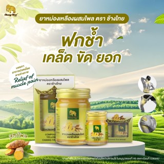 ยาหม่องเหลือง ผสมไพล ตราช้างไทย