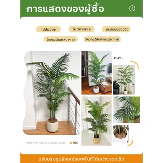 ☘️แถมฟรีหิน กระถาง🌿ต้นไม้ปลอมใหญ่ ต้นไม้ปลอม สูง95ซม24ใบไม้ สไตล์นอร์ดิก ในบ้าน ความจำลอง 99%