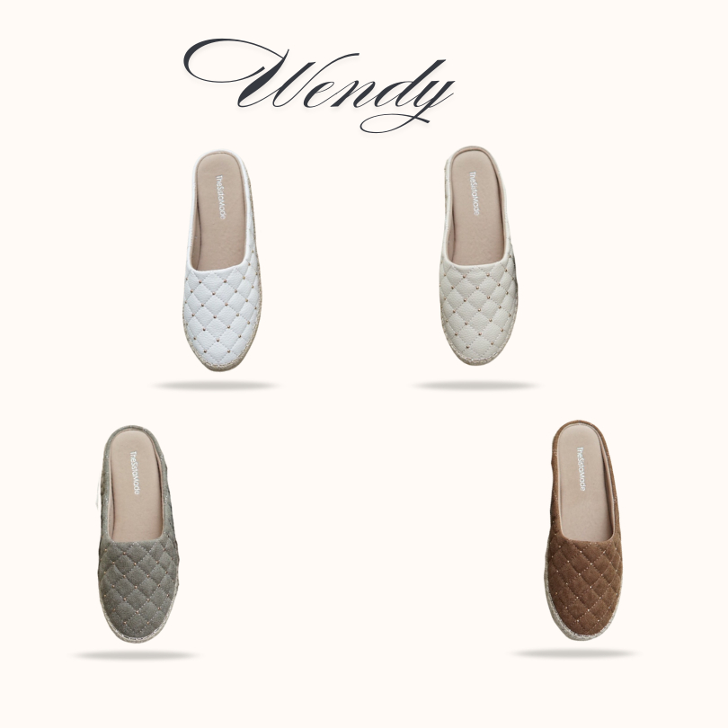 WENDY เวนดี้ 📍 บวก1ไซส์จากปกติ รองเท้าพื้นสูง 2 นิ้ว ทรงเปิดส้น ซับในกำมะหยี่