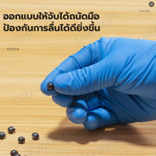 ถุงมือยางไม่มีแป้ง ถุงมือแพทย์ 100% 100 PCS/กล่อง งานอุตสาหกรรม สัมผัสอาหาร เกรดเอ ถุงมือยาง