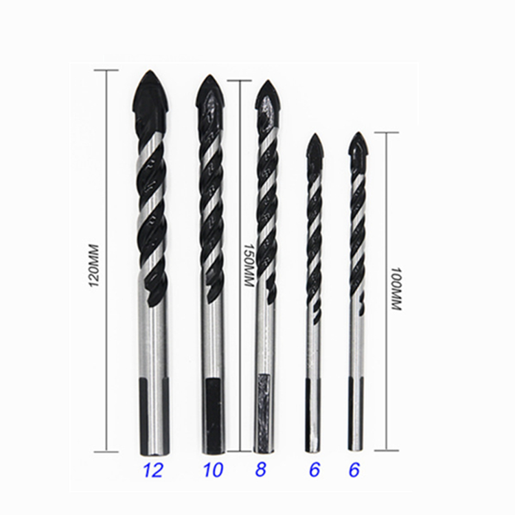 5 ชิ้น วัสดุหัวเจาะชุดสำหรับกระเบื้อง, คอนกรีต, อิฐ, แก้ว, พลาสติกและไม้ทังสเตนคาร์ไบด์อิฐผนัง