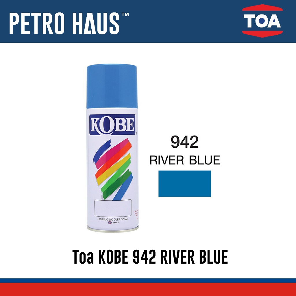 Toa Kobe สีสเปรย์  - สีสเปรย์อเนกประสงค์ - โกเบ 942 RIVER BLUE - สีฟ้า แห้งไว ทนความร้อน