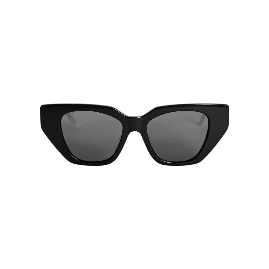 NEW!! GUCCI Cat Eye Sunglasses In Shiny Black-Crystal Frame