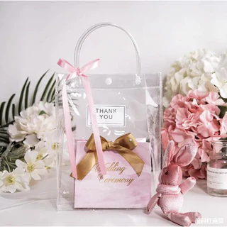【K-BOX】ถุงของขวัญ PVC ใส แบบหูหิ้ว กันน้ำ100%+กันรอย ใช้แต่งงาน/วันเกิด/งานวัด ✨🎁 #ถุงแพ็คเกจจิ้งพรีเมียม