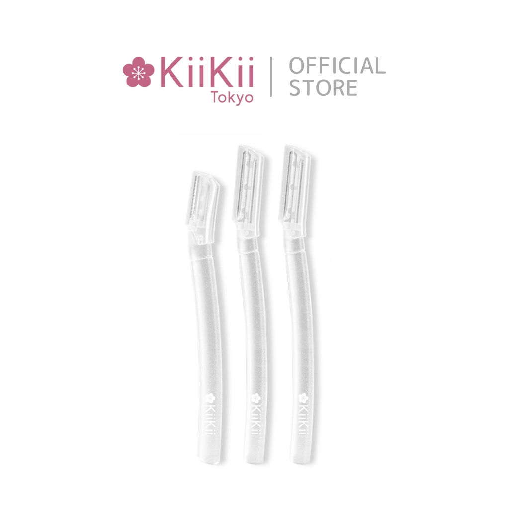 KiiKii ที่กันคิ้ว มีดกันคิ้ว แบบพกพา ชุด 3 ชิ้น ใช้งานง่าย เหมาะสําหรับผู้หญิงและผู้ชายทุกสภาพผิว
