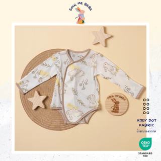 Soul me bebe/เนื้อรู Airy dot และผ้าดูด มี0-12m เด็กอ่อนแขนกุด Bebesuit Long-sleeved นิ่มลดอับชื้น