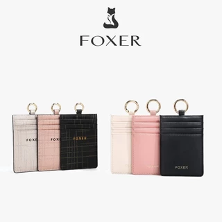 FOXER ช่องใส่การ์ดหลายชั้นพกพา ช่องใส่การ์ดขนาดเล็ก บัตรพนักงาน พร้อมสายคล้อง