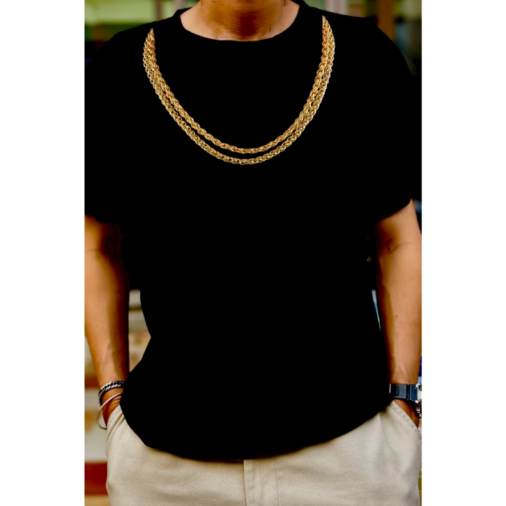 เสื้อยืดสกรีนลาย " สร้อยทอง 2 เส้น " เสื้อยืดผ้า COTTON 100% เสื้อยืดคอตตอน 100% เสื้อยืดผ้าฝ้าย 100%