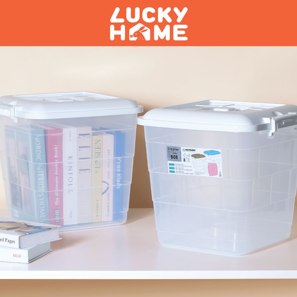 LUCKY HOME กล่องพลาสติกอเนกประสงค์ (L) ขนาด : 37.5(ก) x 35.2(ย) x 35(ส) cm ความจุ : 26.5 L EA-25 ราคา ถูกที่สุด ดีลบีเคเค แกลเลอรีภาพที่ 3