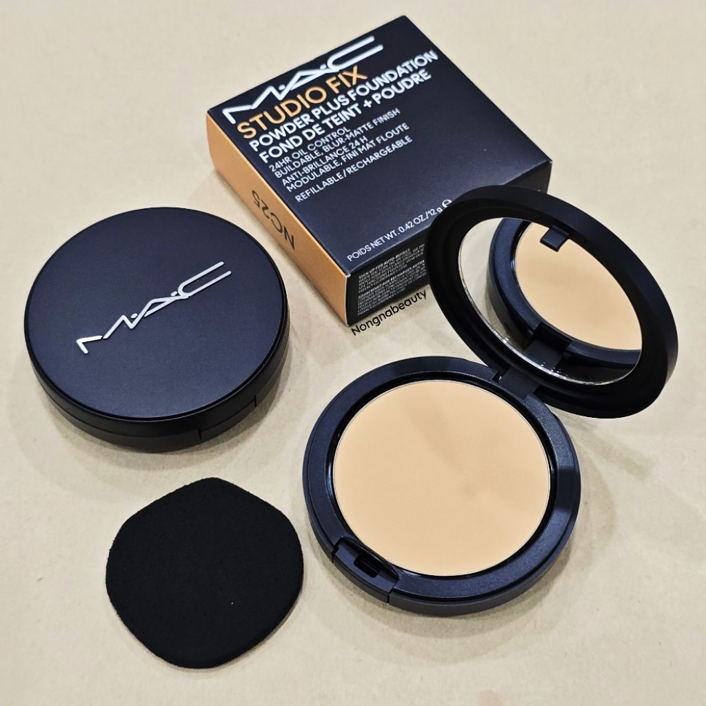ยิงจริง❤ MAC Studio Fix Pressed Powder with Foundation Legendary Black Pressed Powder Foundation สูต