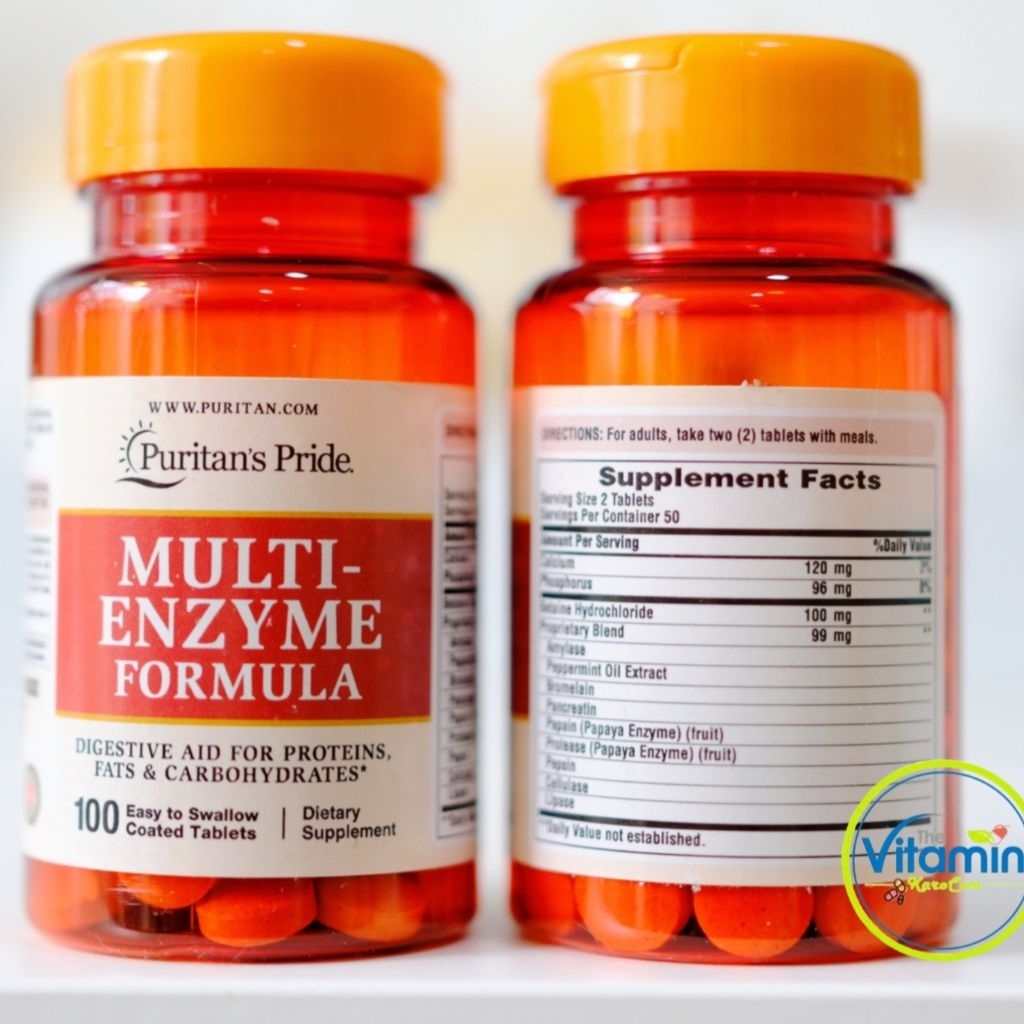 Puritan Multi Enzyme 100 Tablets & Digestive Enzyme 60-120เม็ด