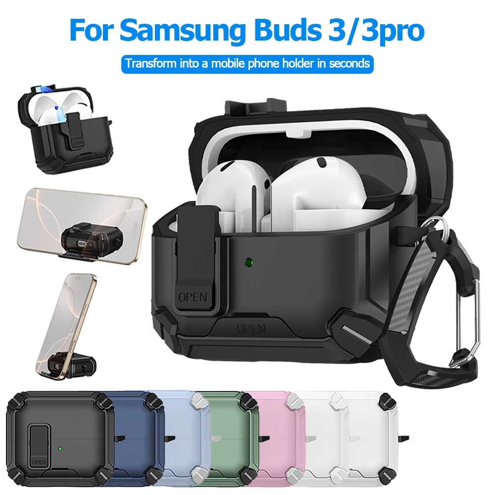 เคสหูฟังสำหรับ Samsung Buds3 Buds 3 Pro พร้อมคลิปล็อคแบบปลอดภัย เคสแบบป๊อปอัป เคสแข็งกันกระแทก-XF