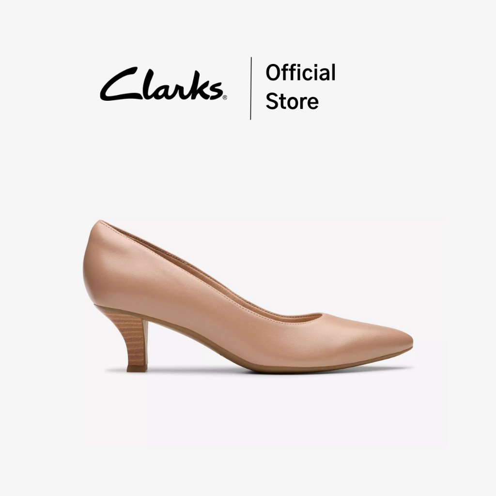 Clarks รุ่น KEPLEY VINE สี WARM BEIGE LEATHER รองเท้าคัทชูผู้หญิง รองเท้าส้นสูงไซส์ 36 หนังแท้ คุณภาพดี ใส่สบาย