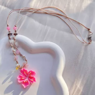 RibbonIsland🌺สร้อยคอโซ่ สร้อยคอพร้อมจี้ จี้ดอกไม้ วินเทจ สไตล์เกาหลี สไตล์โบฮีเมียน หลากสี ลูกปัด สีสันสดใส ใส่ไปทะเล