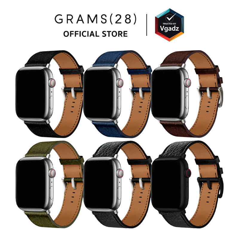 GRAMS(28) - สายนาฬิกาสำหรับ Apple Watch 42/44/45/49mm รุ่น 161 Modern Band (Snowflake Leather) (Pebb