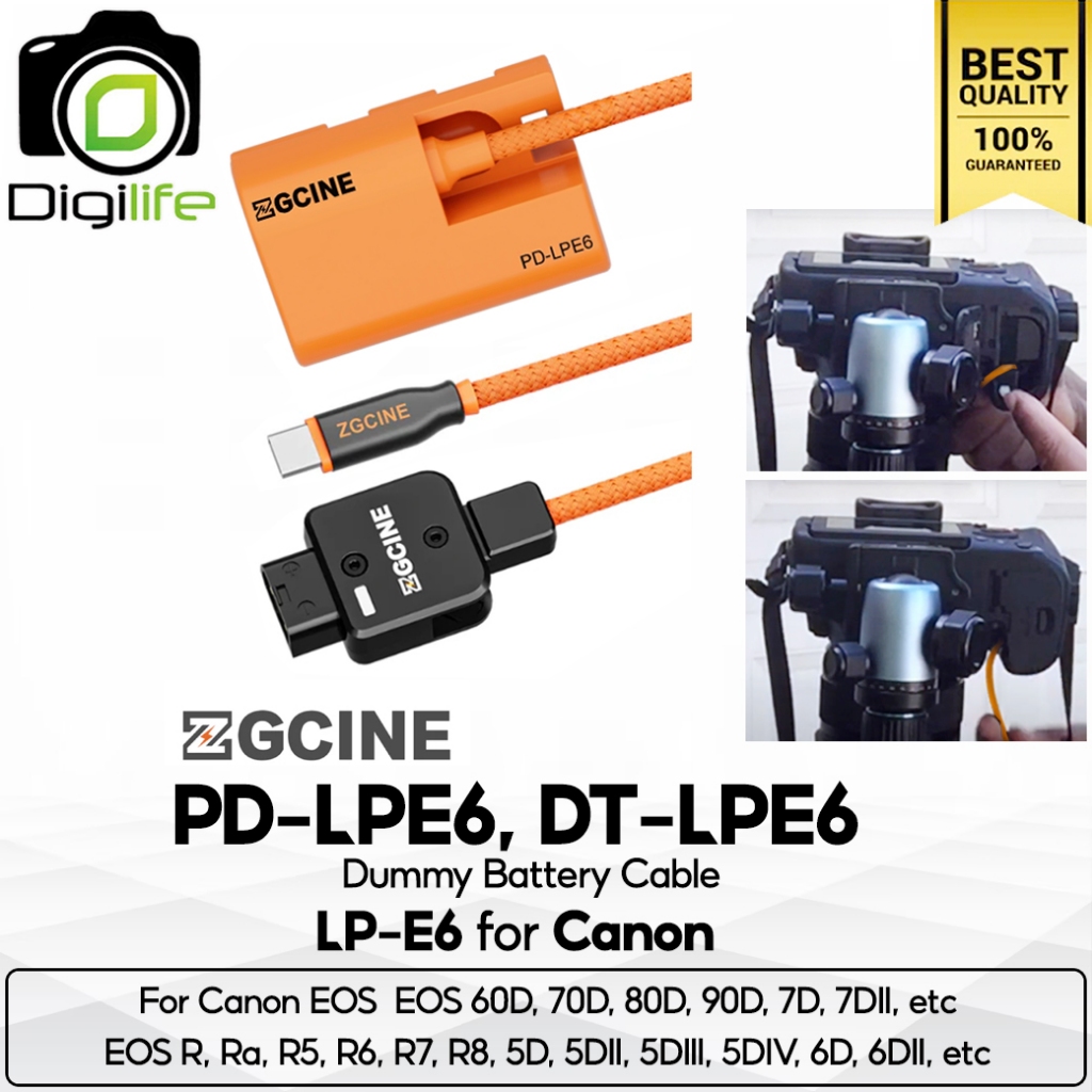 ZGCINE Dummy Battery ใช้แทน LP-E17, LP-E6, LP-E12, NP-FW50, NP-FZ100, BX1, NP-W126, NP-W235, BLK22 , AD200, EL15, EL25 - รูปที่ 2