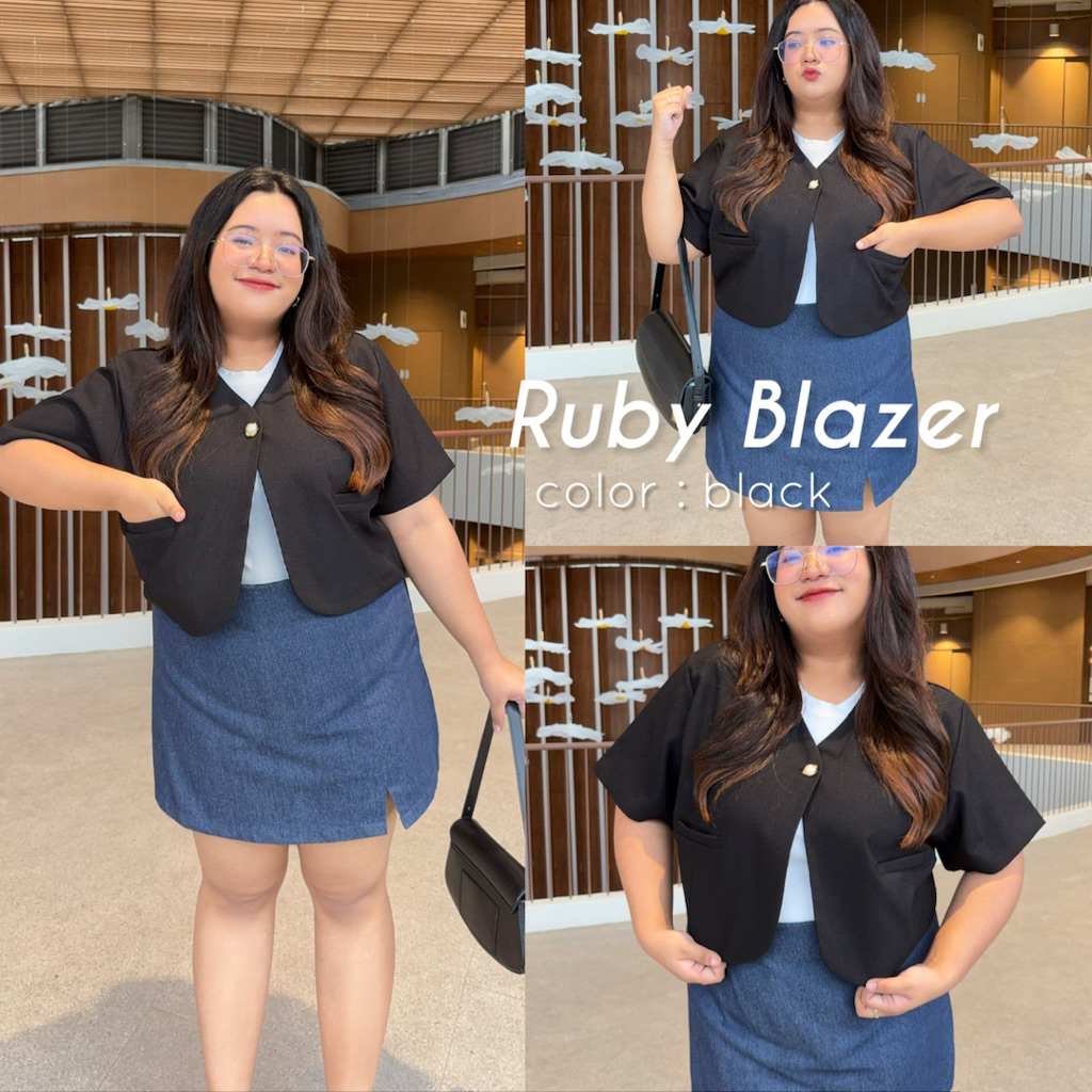 Ruby Blazer เสื้อคร็อปเบลเซอร์สาวอวบ ดีเทลกระดุมเม็ดเดียวสุดเก๋ เนื้อผ้าพรีเมี่ยมมาก - รูปที่ 2