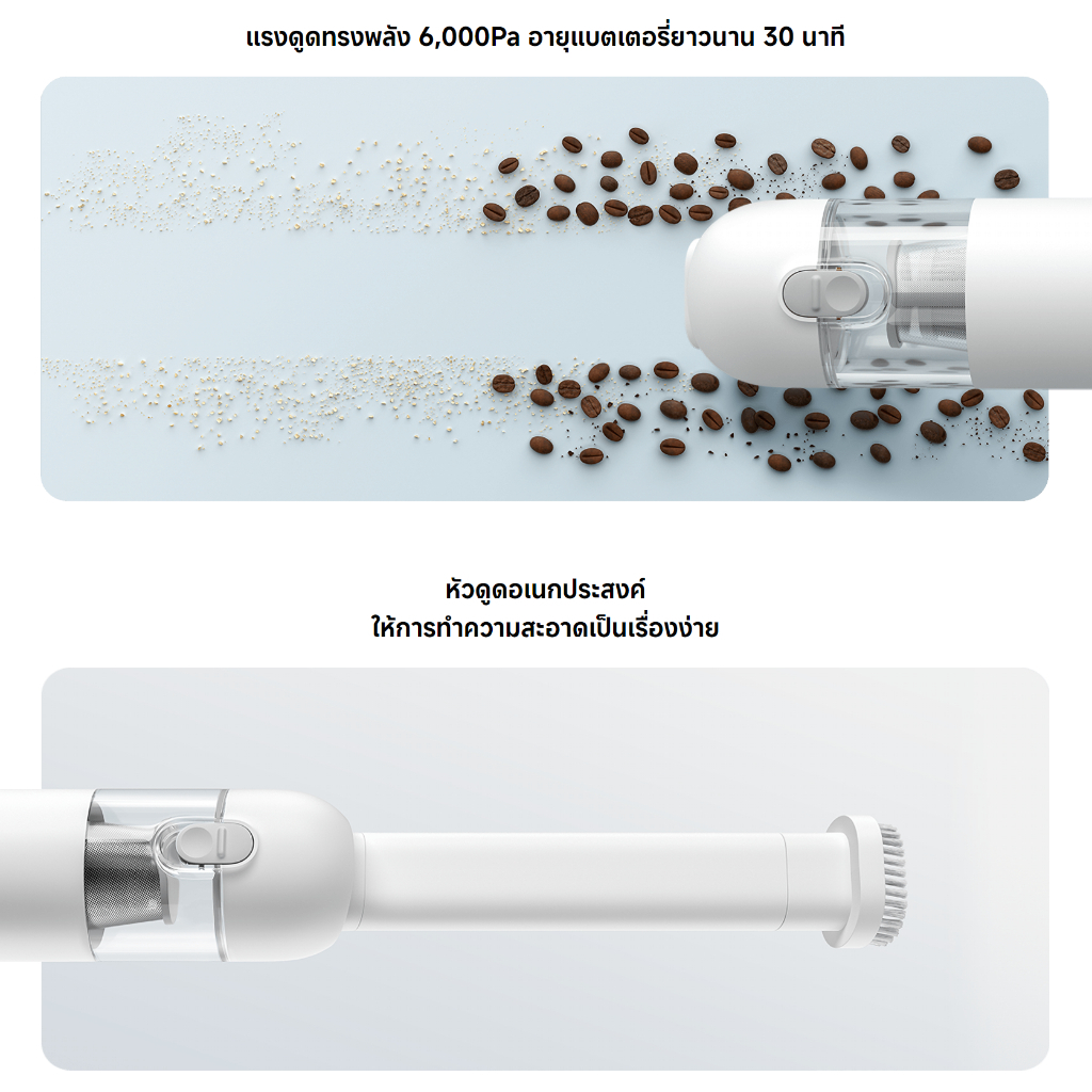 (รับประกันศูนย์ไทย) Xiaomi Mi Vacuum Cleaner Mini เครื่องดูดฝุ่นไร้สายในรถ แรงดูดสูงสุด 6000pa น้ำหนักเบา ขนาดพกพา -1Y - รูปที่ 6