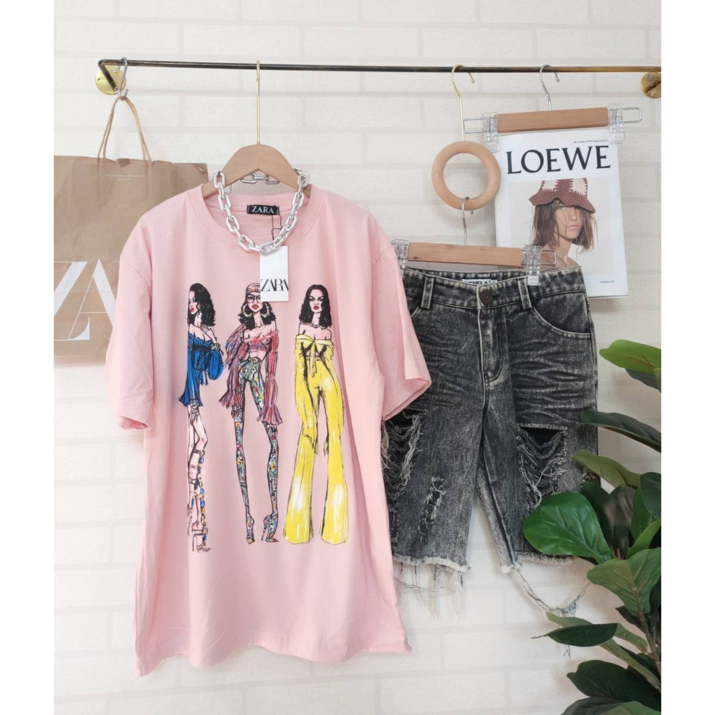 SIS.ON | พร้อมส่ง Oversize เสื้อยืดโอเวอร์ไซส์ No.23 (ผู้หญิง3 ผมหยิก) ราคา ถูกที่สุด ดีลบีเคเค แกลเลอรีภาพที่ 7
