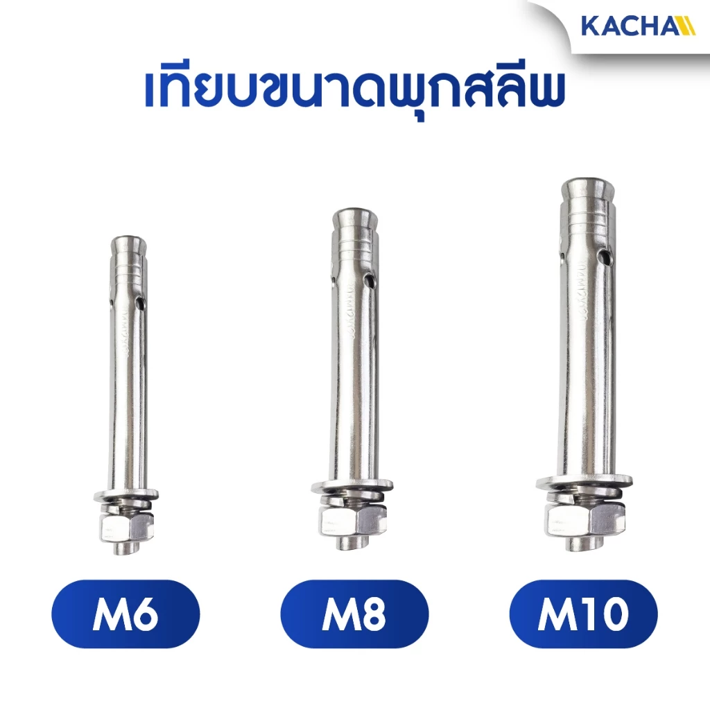KACHA พุกสแตนเลส 304 แหวนอีแปะ สปริง M6 M8 M10 Anchor Bolt GB22795 thumbnail 6