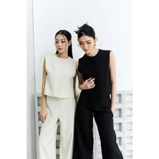 Lawyer Store | [5501285] เสื้อแขนกุดสไตล์มินิมอล เรียบหรู เสื้อแขนกุดดีไซน์เรียบง่าย ตัดเย็บพิถีพิถัน โทนสีสุภาพ