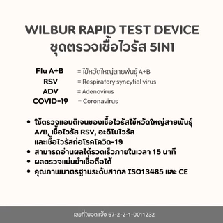 ชุดตรวจไข้หวัดใหญ่เอ+บี Latorria 5 in 1 ชุดตรวจหาCovid-19 ไข้หวัดใหญ่ FluA+B RSV+ADV ตรวจง่าย รับรู้ผลไวได้มาตรฐาน