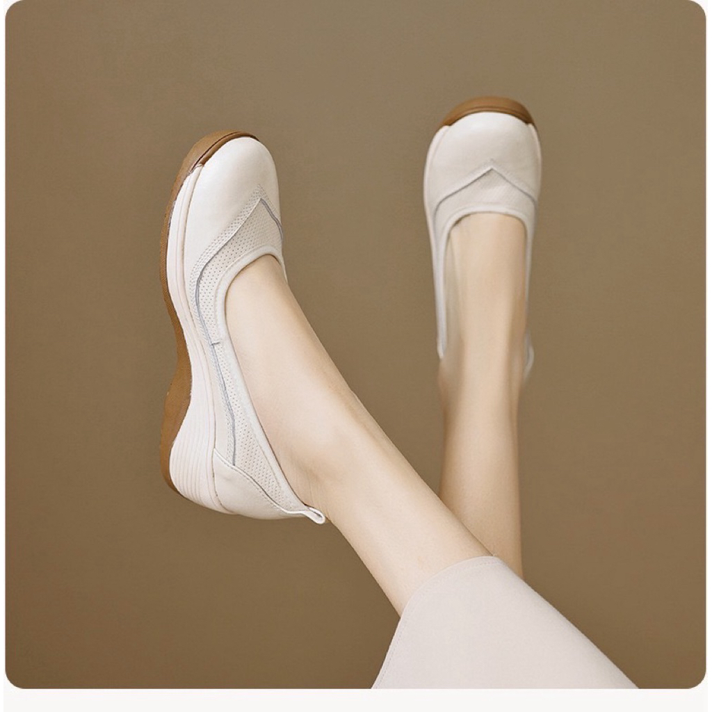 Shoes i Amm ร้านจริงส่งตรงจากนครนายก B28 ** พร้อมส่งในไทย*สลิปออนสุขภาพ*บล้อคใหญ่.  เท้าเรียวผอมปกติ ลดลง 1 ไซส์ เท้าอวบ