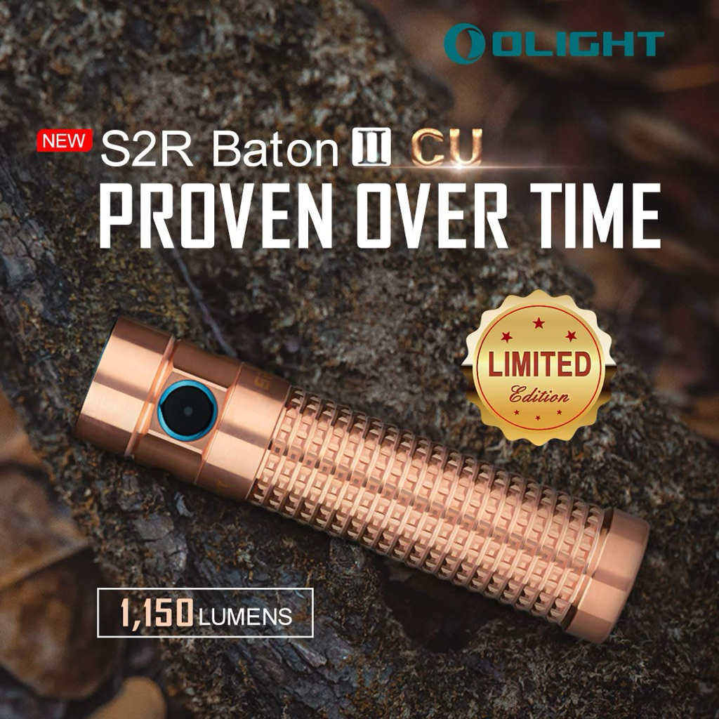 ไฟฉาย Olight S2R Baton II Copper (CU) 1150 lumens ไฟฉายพกพา แบบชาร์จไฟได้ ของแท้ ใหม่ กล่องซีล ส่งจา
