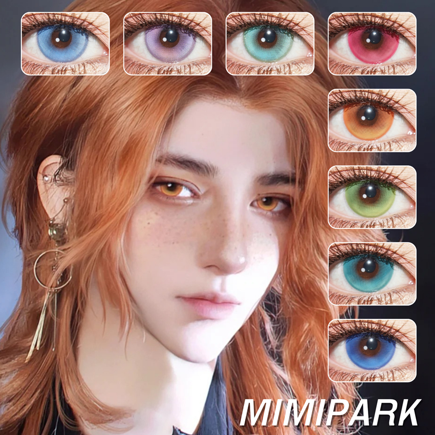 🍊พร้อมส่ง🇹🇭 คอนแทคเลนส์ MIMIPAR มีค่าสายตารายวัน  1 Day Cosplay สีฟ้า แดง ชมพู ส้ม เขียว ทะเล น้ำเงิน ม่วง