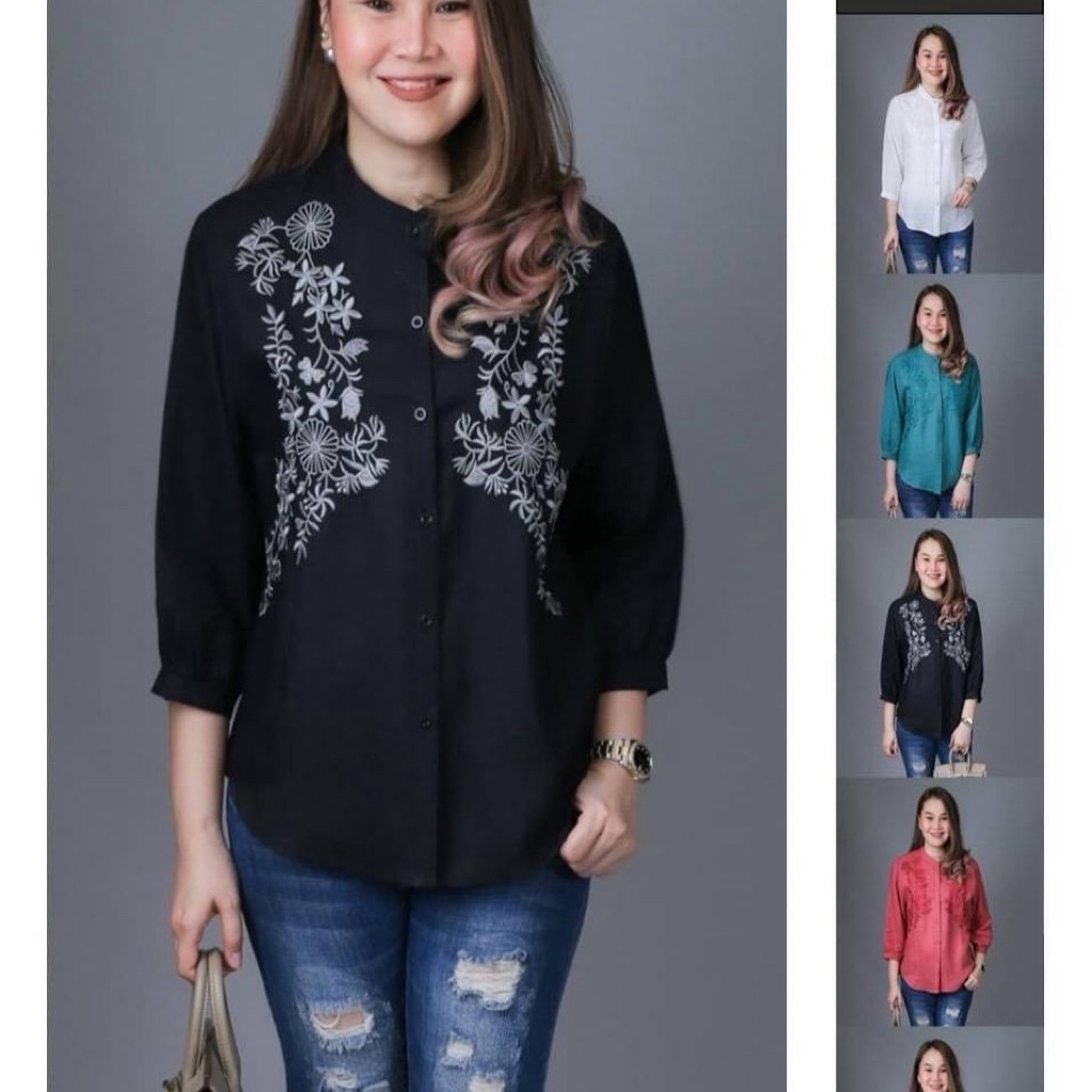 VP163 เสื้อลินินแท้  อก 44" แบรนด์Blueberry