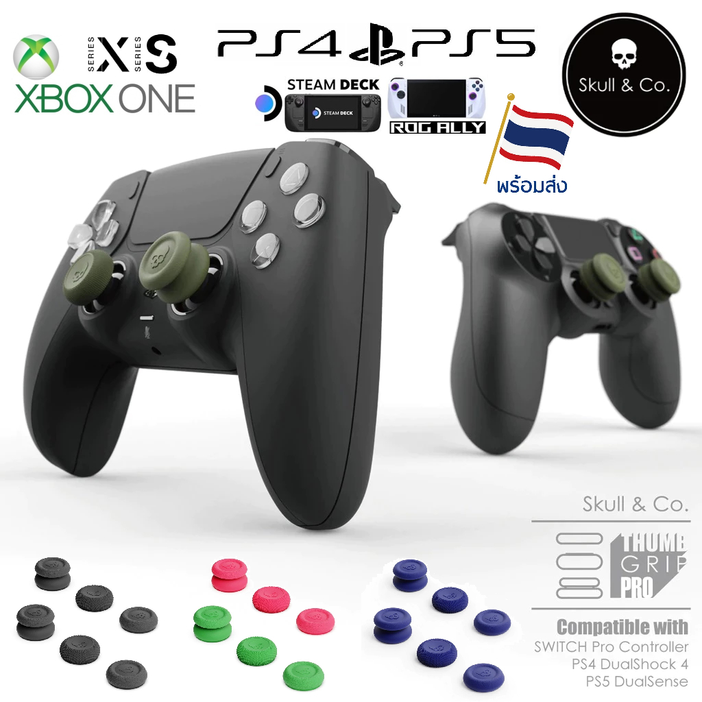 พร้อมส่ง! Skull & Co. Thumb Grip Set for PS4 PS5 / XBOX / Steam Deck ROG Ally (Switch Joy-Pro) Xbox Series X S