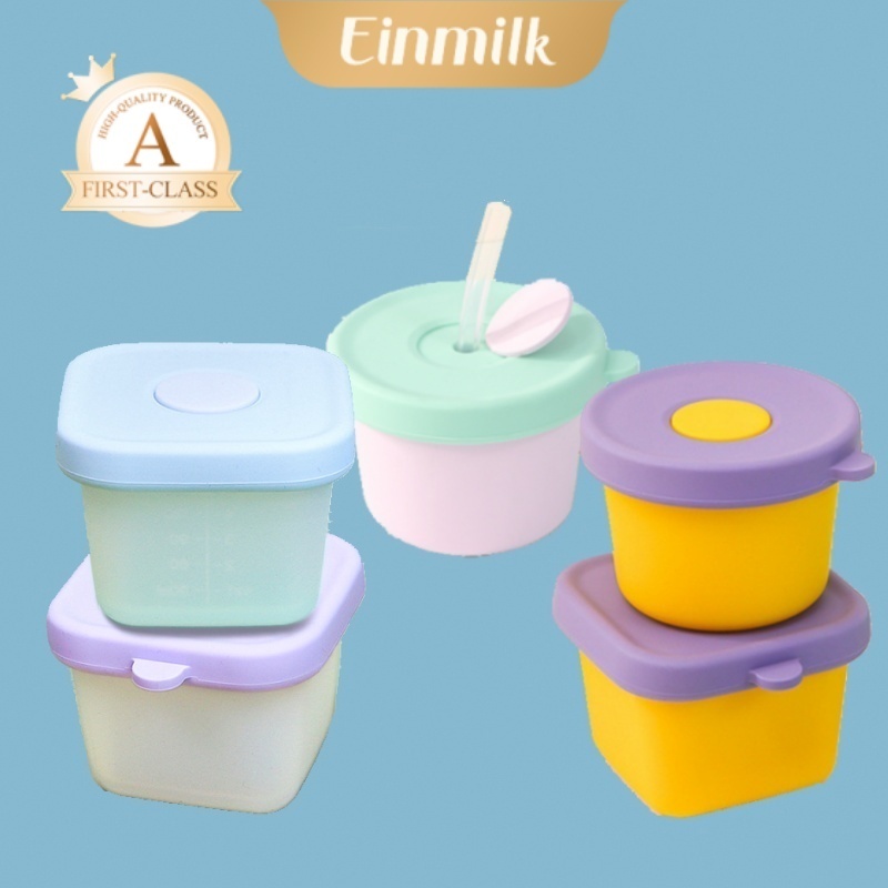 Einmilk ภาชนะเก็บอาหารสำหรับเด็กวัสดุซิลิโคนเกรดอาหาร ภาชนะเก็บอาหารเด็กแรกเกิด การให้อาหารเด็ก