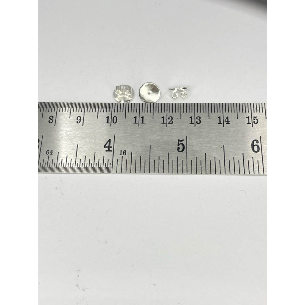 แป้นต่างหูเงินแท้ 925 งานผลิตในไทย ขนาดแป้น 8mm ใช้งานง่าย วัสดุเงินแท้เหมาะกับผู้แพ้ง่าย Made in Thailand - รูปที่ 3