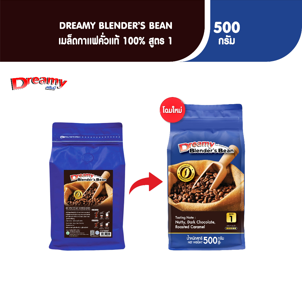 Dreamy Blender's Bean เมล็ดกาแฟคั่วแท้ 100% สูตร 1 ขนาด 500 กรัม