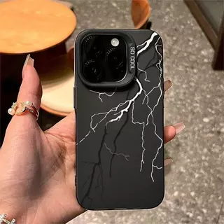 🔥ส่งจากไทย🔥แนวโน้มแฟชั่นฟ้าผ่า เคส IPhone 15 11 13 14 เคส 16Pro Max XR พสัส13 12 Pro 7 8 Plus SE X Xs Max Hard Case