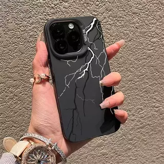 🔥ส่งจากไทย🔥แนวโน้มแฟชั่นฟ้าผ่า เคส IPhone 15 11 13 14 เคส 16Pro Max XR พสัส13 12 Pro 7 8 Plus SE X Xs Max Hard Case