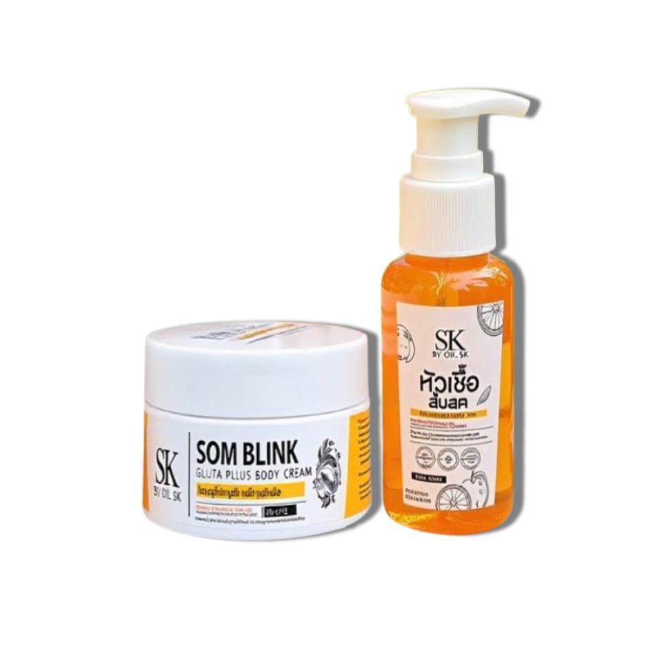 โสมบริ้งค์ Som blink by SK  ครีมโสม + หัวเชื้อส้มสดเซรั่ม บำรุงผิว  (1 เซต ได้ 2 ชิ้น)
