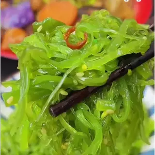 #ยำสาหร่ายปรุงรส (สีเขียว) shogun โชกุน #อาหารเจ #vegetarain Flavored Seaweed Salad