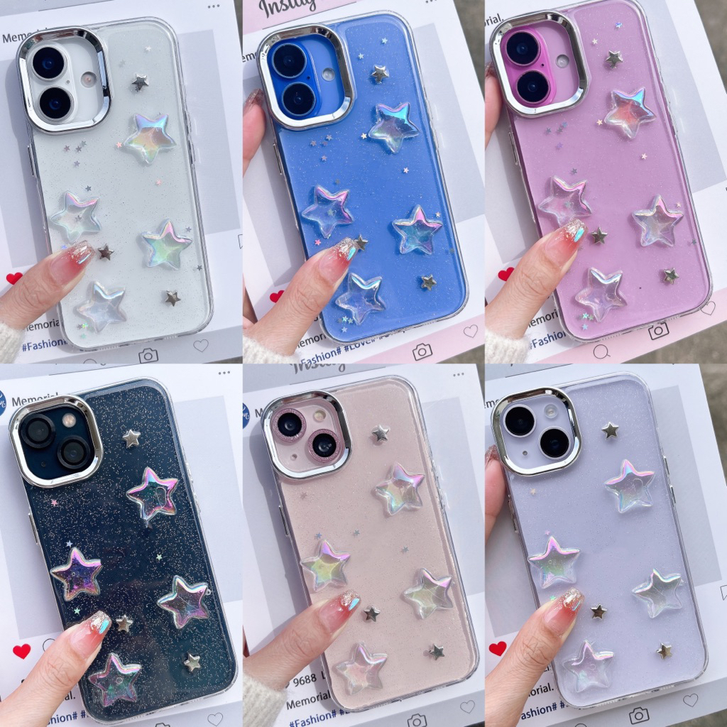 ส่งจากไทย เคสใส ลายดาว  งานกล่อง รุ่น  i11 12 promax i13 promax i14 promax 14plus i15 15promax i16 promax 16plus - รูปที่ 2